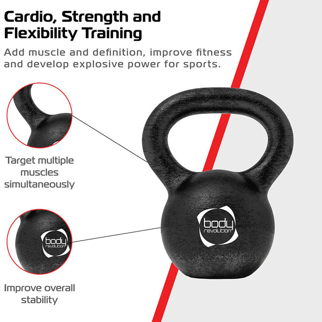 Body Revolution 16kg Heavy-Duty Cast Iron Kettlebell