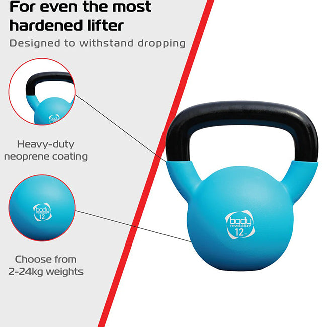 Body Revolution Neoprene Kettlebell – 12kg for Strength & Conditioning